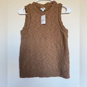 NWT J Crew Slub Sweater Tank Brown/Tan Small